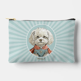 Witte superheldenhond gepersonaliseerd etui