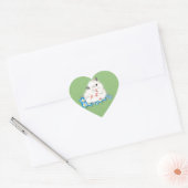 Witte Syrische hamster-accessoires, groene polka Hart Sticker (Envelop)