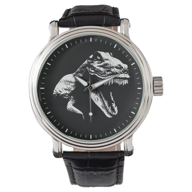Witte T Rex Horloge (Voorkant)