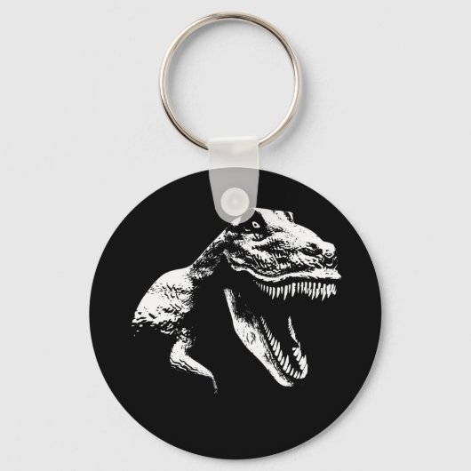 Witte T Rex Sleutelhanger (Voorkant)