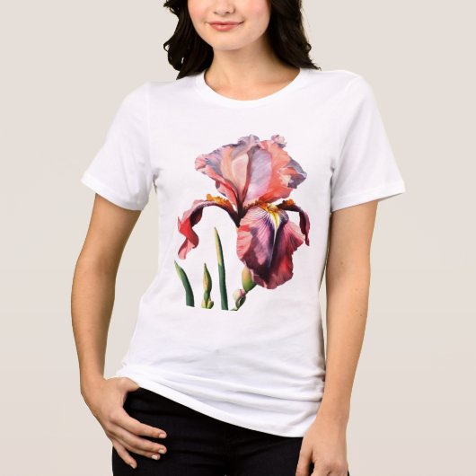 Witte T-shirt bloem (Voorkant)