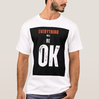 Witte T-shirt met halve mouw en een citaat