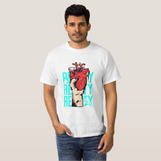 Witte T-shirts met lange mouwen en 3D-hartontwerp