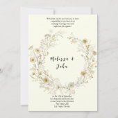 Witte Tan Rustieke Boho Wildflower Wedding Kaart (Voorkant)