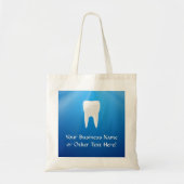 Witte tand op blauwe achtergrond tote bag (Voorkant)