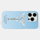 Witte tandheelkundige caduceus spiegel tandenborst Case-Mate iPhone case (Achterkant (horizontaal))