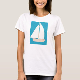 Witte Tanktop met zeilboot