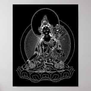 Witte Tara Bodhisattva Meditatie Shirt Poster