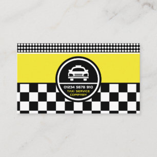 Witte taxi taxi omcirkeld Logo, prijslijst Visitekaartje