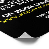 Witte Taxicabine Logo Adverteren Poster (Hoek)
