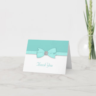Witte Teal Blauwe Dankkaartjes Bedankkaart