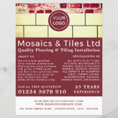 Witte Tegels, Floor, Tegel Installer Adverteren Flyer (Voorkant)