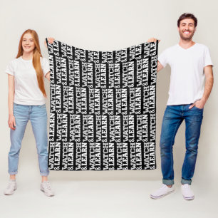 Witte tekst bekijken en leren fleece deken