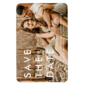 Witte tekst Casual Foto Weddenschap Opslaan Datum Magneet (Verticaal)