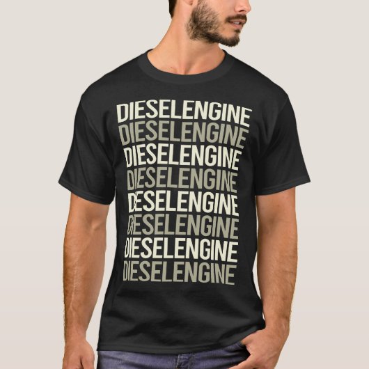 Witte tekst dieselmotor t-shirt (Voorkant)