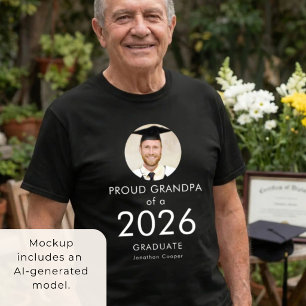 Witte tekst foto trotse opa van afgestudeerde in 2 t-shirt