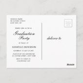 Witte tekst gouden lijst afstuderen aankondiging briefkaart (Achterkant)