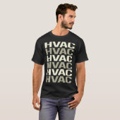 Witte tekst HVAC T-shirt (Voorkant volledig)