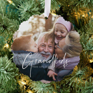 Witte tekst   Kleinkinderen maken het leven grandi Ornament Kaart