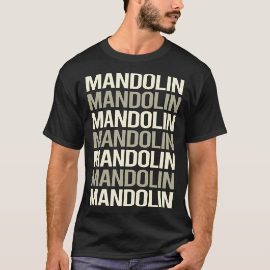 Witte tekst Mandoline T-shirt (Voorkant)