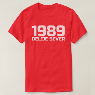 Witte tekst verdeelt het noorden 1989 t-shirt