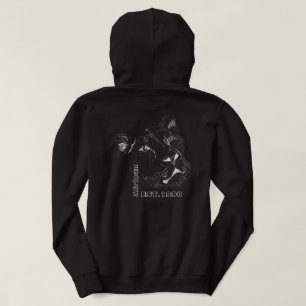 Witte tekst Wilde dieren leeuw mannen mode zwart Hoodie