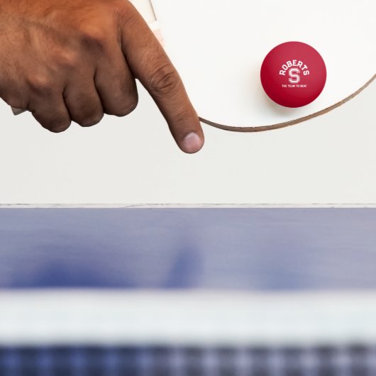 Witte tekstsport aangepaste monogram naam en team pingpongballen (Peddel)