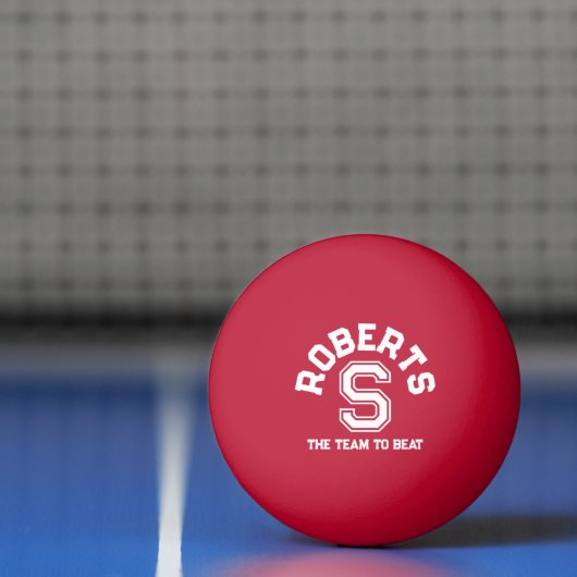 Witte tekstsport aangepaste monogram naam en team pingpongballen (Net)