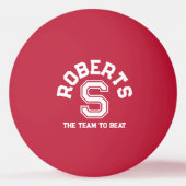 Witte tekstsport aangepaste monogram naam en team pingpongballen (Voorkant)