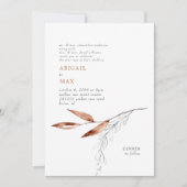 Witte/Terracotta Modern Foliage Parents Wedding Kaart (Voorkant)