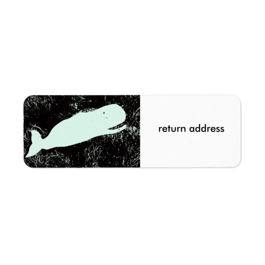 witte terugzendadres walvis etiket (Voorkant)