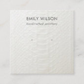 WITTE TEXTURE STUD EARRING DISPLAY KAART VIERKANTE VISITEKAARTJE (Voorkant)