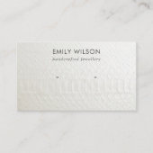 WITTE TEXTURE STUD EARRING DISPLAY KAART VISITEKAARTJE (Voorkant)