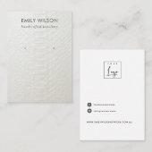 WITTE TEXTURE STUD EARRING DISPLAY KAART VISITEKAARTJE (Voorkant / Achterkant)
