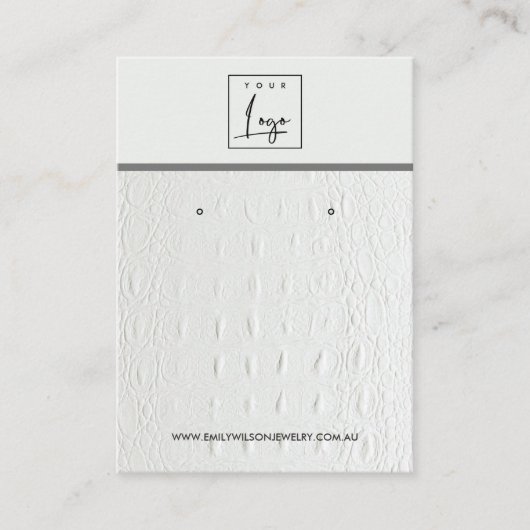 WITTE TEXTURE STUD EARRING DISPLAY KAART VISITEKAARTJE (Voorkant)