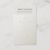 WITTE TEXTURE STUD EARRING DISPLAY KAART VISITEKAARTJE (Voorkant)