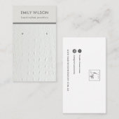 WITTE TEXTURE STUD EARRING DISPLAY KAART VISITEKAARTJE (Voorkant / Achterkant)