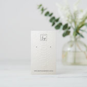 WITTE TEXTURE STUD EARRING DISPLAY KAART VISITEKAARTJE (Staand voorkant)