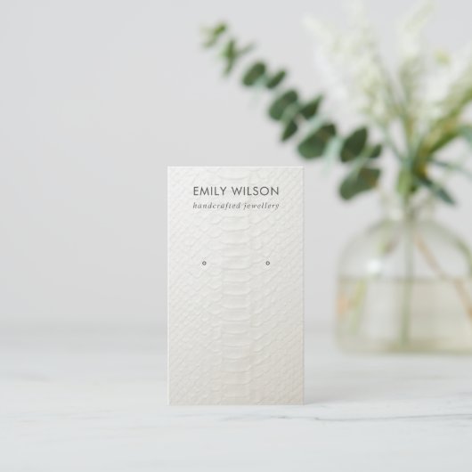 WITTE TEXTURE STUD EARRING DISPLAY KAART VISITEKAARTJE (Staand voorkant)