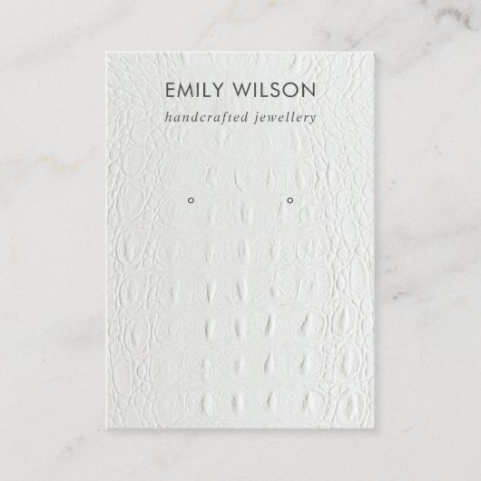 WITTE TEXTURE STUD EARRING DISPLAY KAART VISITEKAARTJE (Voorkant)