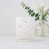 WITTE TEXTURE STUD EARRING DISPLAY KAART VISITEKAARTJE (Staand voorkant)