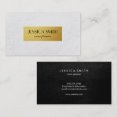 Witte textuur / metallisch goud visitekaartje (Voorkant / Achterkant)