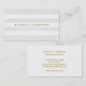 Witte textuur / Witte Stripes Modern Visitekaartje (Voorkant / Achterkant)