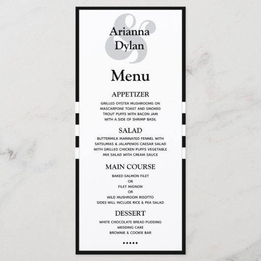 Witte Tiedienst Menu (Voorkant)