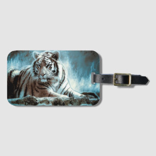Witte tijger bagagelabel