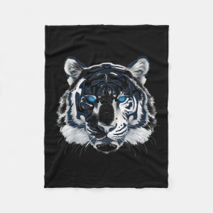 Witte Tijger Blauwe Ogen Wilde Kat Dier _1 Fleece Deken