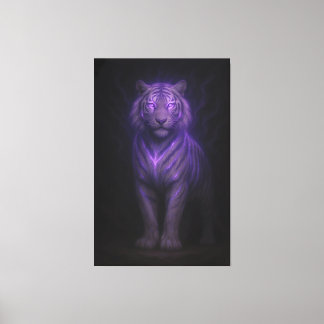 Witte Tijger Blauwe Vlam Bewaker – Staande Goddeli Canvas Afdruk