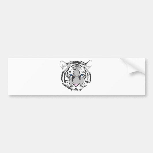 Witte tijger bumpersticker (Voorkant)