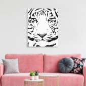 Witte tijger canvas afdruk (Insitu (Woonkamer))