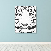 Witte tijger canvas afdruk (Insitu (Houten vloer))